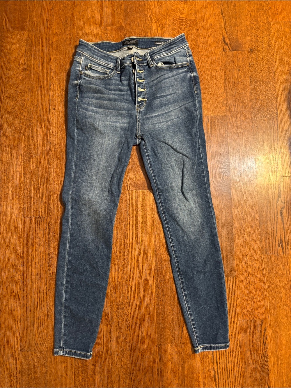 Judy Blue Dark Wash Skinny Button-Fly Jeans
